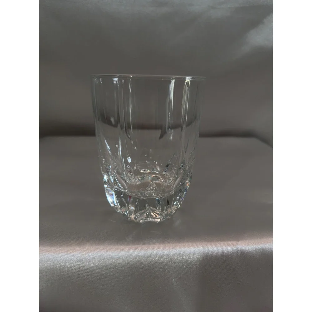 6 Crystal Whiskey Rocks Glasses Heavy Base Wedge‎ Cut Lowball Barware Clear